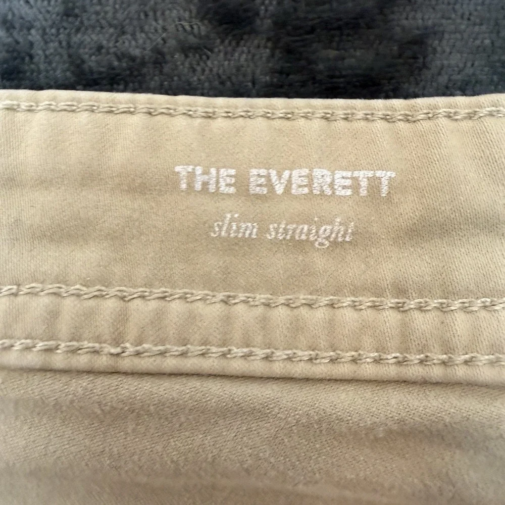 AG Adriano Goldschmied The Everett Pants Mens 33x28 Slim Straight Khaki Stretch
